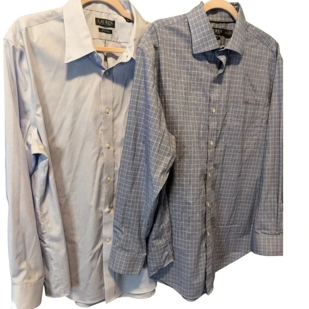 2 Lauren Ralph Lauren Men's XL 17 1/2 34/35  Button Up‎ Dress Shirts